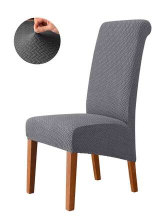 Fundas elásticas de jacquard para sillas de comedor de respaldo alto, lavables a máquina, para sala de estar y cocina