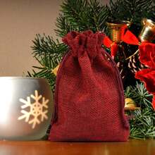 24 Stück Jutebeutel Adventskalender - 12x16cm Baumwollbeutel, Natur - Geschenkbeutel, Weihnachtsbeutel mit Zugband für Süßigkeiten & Kleinigkeiten