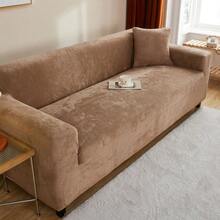 XM-Mirelitho 1PC Soft Plush Sofa Cover, Stretch Full Coverage Couch Slipcover, Washable Anti-Slip Furniture Protector For Living Room All Seasons - Camel - View 2