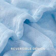 Sofa Blanket Living Room Cover SetFleece Blanket Twin Size, Soft Cozy Twin Blanket, Fuzzy Flannel Blanket Bed, Sofa, Couch, Travel, Camping, 60 X 80 Inches - light blue - 查看 9