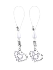 2 chiếc khuyên ngực kẹp không cần xỏ lỗ, trang sức ngực bằng thép không gỉ có thể điều chỉnh, đính đá CZ, dành cho nữ. - Bạc - Xem 17