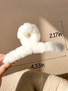 1/4/5/6个装毛绒爪夹,适合女性和女孩,舒适保暖柔软,适合浓密头发,秋冬季发饰,日常、办公、学校必备,Y2K可爱丸子头固定器(米色、黑色、白色、粉色),毛绒爪夹,感恩节、教师节、礼物,秋冬季发饰,爪夹,发夹,发卡,中号发夹 - 彩色 - 查看 4