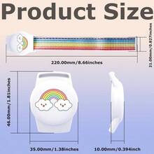 2 Pulsera AirTag para nios, Funda Protectora para AirTag, con Cierre de en Nylon Trenzado y Diseos Encantadores de Dibujos Animados, Perfectas para Nios - blanca y rosa - Ver 5