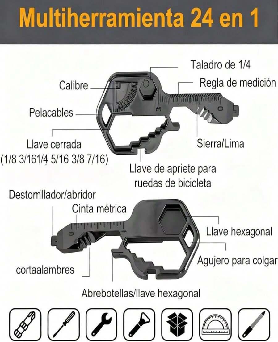 Llavero Multiherramienta, Llavero Destapador, 2 en 1 Kit de Herramientas Multifuncionales para Camping, Reparaciones de Emergencia y Viajes, Acero Inoxidable, 29 * 70 mm - 1 - Ver 1