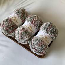 3 Groups Of 50g, Total 150G Faux Fur Yarn [1387] Feather Yarn Thread Skeins, Suitable For Weaving Hats, Scarves, Home Products, 100% Polyester, Approx. 32m/34 Yards Per Skein