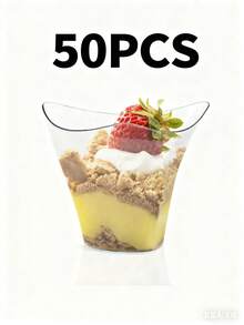 100/50/25/10pcs Transparent Wave Shaped Plastic Mousse Cup Dessert Cup Ice Cream Cup , Christmas Party Christmas Decor Christmas Decorations Christmas Gifts And, Halloween Party Halloween Decor Halloween 100ml Plastic Transparent Twist Cup - Transparent - View 11