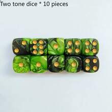 10 Peças/Pacote Melhor Vendedor Dados Acrílicos de Bolinhas de Mármore, Dados Bicolores, 16mm Quadrados Arredondados Multicoloridos Tabuleiro de Damas Acessórios de Mahjong, Adequado para Jogos Familiares, Festas de Feriados, Jogos de Tabuleiro - Multicolorido - Visão 16
