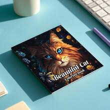 1 pièce Livre de coloriage pour chat, couverture en papier perlé, pages intérieures épaisses de 120g, 24 pages, mignon et raffiné, convient aux adultes et aux adolescents pour réduire le stress, 7,9 x 7,9 pouces, meilleur choix de cadeau pour Halloween, Noël, Thanksgiving, Nouvel An et anniversaires pour la famille et les amis