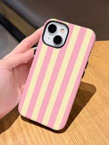 1pc Minimalist Striped Pattern Glossy 2-In-1 Filmstrip Phone Case, Fit For Samsung/ 11/12/13/14/15/16/17 Pro Max - Multicolor - View 4