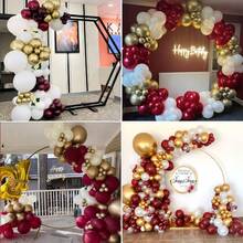 Juego de guirnaldas de globos, guirnalda de globos burdeos, dorados y blancos, decoración para fiestas de cumpleaños, 97 piezas, guirnalda de globos Wine red and white gold balloon chain - 1 - Ver 7