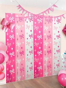 قطعتان شريط ألومنيوم وردي على شكل فراشة مع شرائط معدنية، خلفية للصور الحفلات، ديكور عيد الحب، إكسسوار حفلة رومانسية - متعدد الألوان - مشاهدة 1