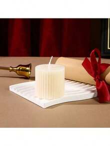 1支罗纹柱形蜡烛 - 2支6英寸罗纹蜡烛，大豆蜡香氛蜡烛，适用于婚礼、卧室、生日、情人节及其他场合