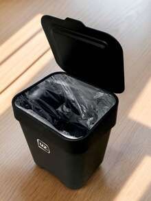 2-Piece Set: Sink Detergent Dispenser And Kitchen Trash Can, Pink Or Black - 黑色 - 查看 4