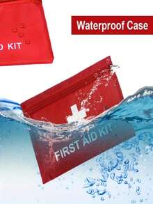 5 piezas/2 piezas Kit de primeros auxilios portátil de Cruz Roja, kit de emergencia para viajes, adecuado para el hogar, la oficina, exteriores, barco, camping, senderismo, para almacenar suministros básicos de primeros auxilios, hogar y campamento al aire libre, aventura, equipo de emergencia básico, portátil y duradero - Rojo - Ver 10