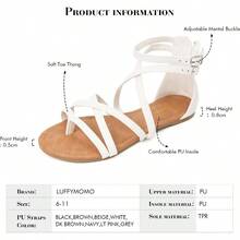 Women's Gladiator Strap Sandals Flat Fisherman Thong Cross Strappy Sandals