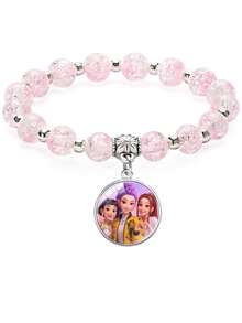 1pc KPOP Bracelet, Cartoon Character Pattern, Minimalist & Fashionable Couple Bracelet, KPOP Fan, Friend, Collectible Toy, Holiday Decor, Birthday Gift - Multicolor - View 3