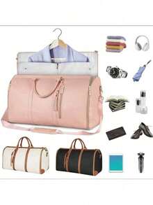 New Large Travel Bag Women Foldable Waterproof Daily Style, FASHION SHOP - 乾枯玫瑰色 - 查看 5