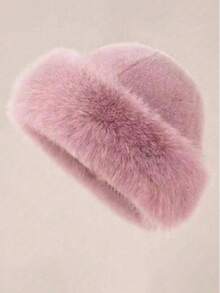 A New Winter Furry Hat For Women In Autumn, Winter, Europe, America, And South Korea. Warm Hat With Fashionable Solid Color, Small Face, Versatile, Mongolian Hat, Thickened Autumn Decor - Straw Hat - View 16