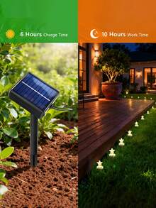 20/10 LED Solar Garden Lights, Solar Outdoor String Lights, Button Control, 8 Flashing Modes, Suitable For Various Holiday Decorations, Courtyards, Lawns, Gardens, Villas, Valentine's Day Decor Lighting - Black - View 6