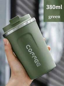 1pc 380ml Travel Coffee Cup, Stainless Steel Insulated Tumbler, Reusable Tea Cup, Leak-Proof Lid, Good Thermal Insulation, Portable Insulated Coffee Cup, Simple Design Insulated Coffee Cup - Multicolor - View 13