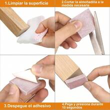 Pcs Almohadillas para Muebles, en 3 Tamaos, Protectores para Patas de Sillas Autoadhesivas, Antideslizantes de Fieltro para Muebles Sin Ruido y Cortable para Tabla, Sof - beige + común - Ver 5