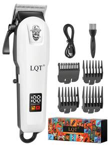 LQT 1/2/3pcs [Multi-Functional Haircut Set] Professional Men's Haircut Set, Rechargeable Electric Hair Clipper And Shaver, Men's Beard Trimmer, Hair And Body Grooming Kit, Home Haircutting Styling Set, Gift For Dad/Boyfriend - White - View 16