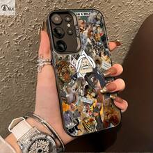 Funda de teléfono única con diseño de collage de animales y patrón de texto para Samsung Galaxy S25ULTRA, S24PLUS, S23FE, S21PRO, S22, S20+, A03S, A05S, A14, A31, A53, A34, A10, A04E, M04, A33, A35, A55, A72, A71, A70, A22, A16, A06, A20S, A54, con diseño moderno y a la moda resistente a las manchas y diseño IMD plateado colorido. - Colores mixtos - Ver 3