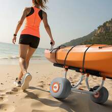 Kayak Cart, 350 Lbs Load Capacity, Kayak Trolley With 12-Inch Inflatable PU Tires & 2 Straps, Assembles & Disassembles Within Seconds, Paddle Board Trolley For Carrying Kayaks And Canoes - 12inch 350lbs - View 1