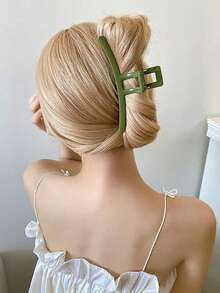 1 pieza/4 piezas Pinzas de plástico ligero de gran tamaño y forma curva para el cabello, accesorios para peinados, pinzas de cabello con forma de diente de tiburón de unicolor retro 3D, pinzas de mandíbula para el cabello, adecuadas para uso diario, lavado, combinación de atuendos, regalo para amigos - Multicolor - Ver 9