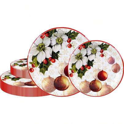 20/10pcs Disposable Plates, Including 7-Inch And 9-Inch Paper Plates, Suitable For Holiday Themed Parties, Daily Gatherings, Clubs, Tea Parties, Picnics, And Outdoor Outings. Kitchen And Restaurant Decoration, Party Supplies, Paper Plates, Dining Plates, Festive Atmosphere, Surprise Parties, Birthday Decorations