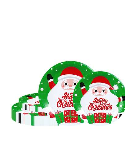 [Nyheter till jul] Jultema 20/10 st engångstallrikar, inklusive 18 cm och 23 cm papperstallrikar, lämpliga för högtidsfester, dagliga sammankomster, klubbar, tebjudningar, picknick och utomhusutflykter. Köks- och restaurangdekoration, festtillbehör, papperstallrikar, mattallrikar, festlig atmosfär, överraskningsfester, födelsedagsdekorationer