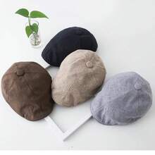 Summer Knitted Thin Beret Hat Polyester Newsboy Cap Unisex Vintage Flat Ivy Breathable
