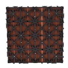 Baldosas de plástico entrelazadas para terraza, paquete de 9, adoquines impermeables para exteriores, para patio, jardín, porche, patio, para todo tipo de clima, color café - Café integral - Ver 4