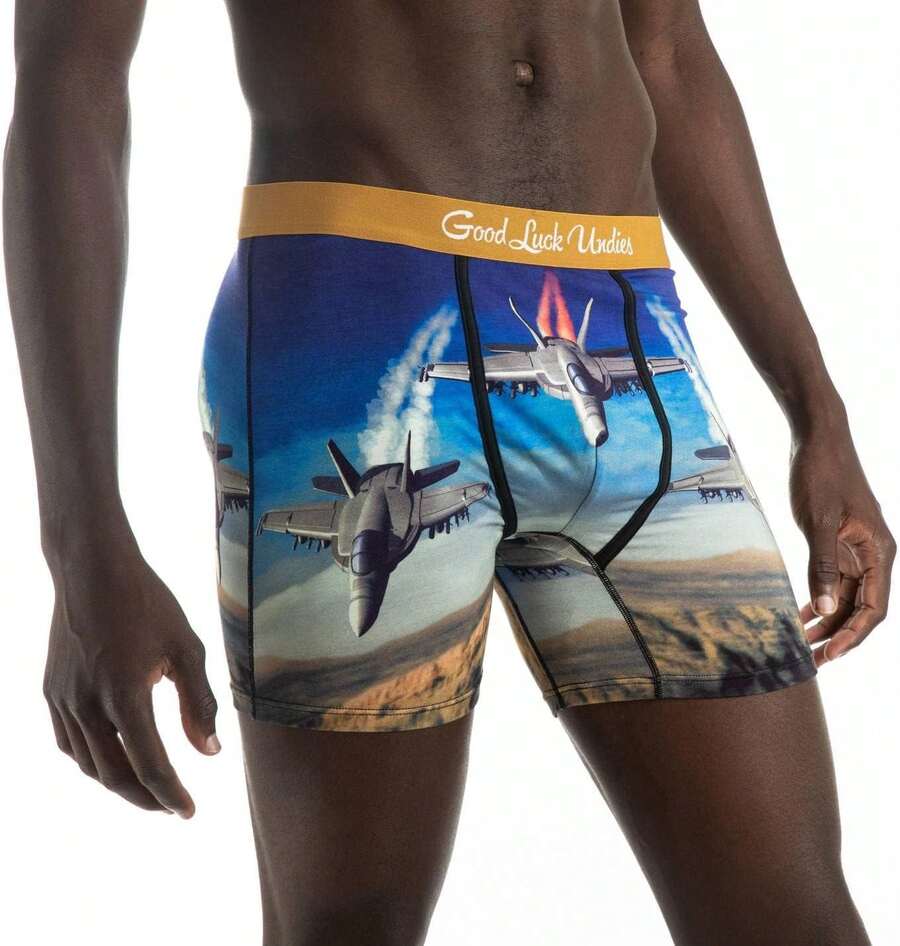 Calzoncillos Boxer de Buena Suerte Coches y Aviones - gris - Ver 1