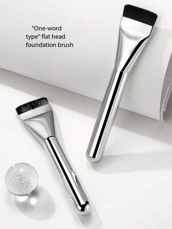ZHENZITAI Lätt foundationborste med platt topp, vinklad ansiktsmaskborste, concealer-sminkborste, foundationborste, concealerborste, rougeborste, konturborste, rougeborste, bronzerborste, puderborste, foundationborste, rougeborste