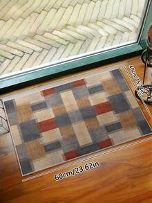 1PC Machine Washable Large - Size Modern Light Gray Textured Pattern Area Mat Rug Indoor Living Room Decorative Rug With Stylish Light Gray Textured Pattern Design Easy Clean Floor Mat For Home Decoration Kitchen Rug