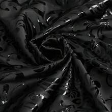 Devil fashion 1件哥特式五芒星印花亮面紧身裤，适合暗黑派对、春秋季穿着。 - 黑色 - 查看 9