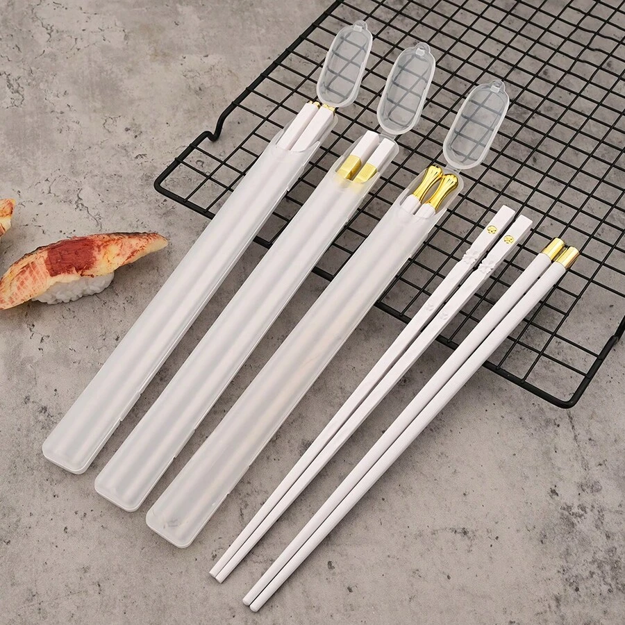 2pcs/Set Reusable Chopsticks Set, Dishwasher , 9.56 Inch Non-Slip Lightweight Fiberglass Chopsticks, Asian Cuisine Japanese Chinese Portable Chopsticks Set - Multicolor - View 1