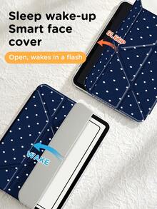 Polka Dot & Minimalist Pattern Tablet Protective Case, Compatible With IPad 9.7/10.2/10.5/10.9/12.9/Pro 11 (10th Gen), Galaxy Tab S6 Lite 10.4", Kindle Paperwhite 12th Gen (2024), Kindle 11th Gen (2024), Soft Shock-Proof Protection, Smart Stand/Auto Wake/Sleep, Y-Fold Design, Multiple Viewing Angles - Multicolor - View 7