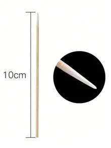 Conjunto de 100 cotonetes de madeira para unhas, ideais para manicure, correção de esmalte e remoção de cola. Os cotonetes de madeira ultrafinos com ponta dupla e sem fiapos são perfeitos para remover cola de cílios postiços, aplicar delineador, modelar sobrancelhas e limpar as narinas. Esses cotonetes são inofensivos, pequenos, práticos e possuem alta capacidade de absorção de água. Podem ser usados tanto para cuidados com a pele quanto para remover maquiagem.