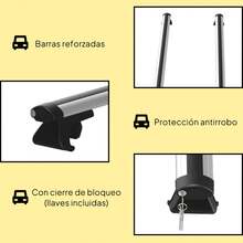 HOMCOM Portaequipajes de coche - Plateado - Ver 5