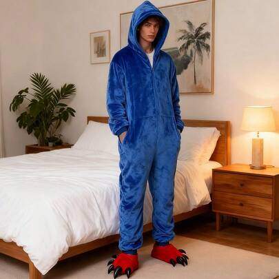 Azul Pijamas completas calientitas  pijama en parejas disfraz anime cosplay Costumes stichtch, pijamas de franela para dama ropa de cartoon anime invierno mamelucos mameluco disfraces de Halloween y Chiristmas ropa para el hogar regalo dormir , recuerdo adulto mameluco de chimuelo pijama caballero