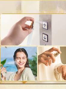 15ml Clear Glass Perfume Sample Bottle With Gold Pump Head, Mini Fine Mist Sprayer, Portable Essential Oil Spray Bottle, Empty Bottle, Facial Mist, Moisturizing Bottle, Travel Size Cosmetic Container, Refillable Bottle, Clean And Hygienic, Essential For Travel And Business - 彩色 - 查看 6