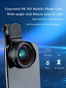2-In-1 Clip-On Phone Camera Lens Kit, 0.45X Wide Angle Lens (140°) + 12.5X Macro Lens, Suitable For Most Smartphones; Lens Kit With Macro And Wide Angle Lenses For Android Phones