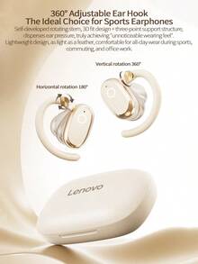 Lenovo EA366 Ear-Hook Bluetooth Headphones, Open-Back Bone Conduction, Bluetooth 5.4 Stable Connection, Sweat-Proof And Anti-Loss For Exercise, Compatible With Apple, Huawei, And Xiaomi - Black - View 8