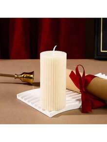 1支罗纹柱形蜡烛 - 2支6英寸罗纹蜡烛，大豆蜡香氛蜡烛，适用于婚礼、卧室、生日、情人节及其他场合