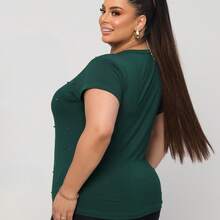 Plus Size Blouse With Detailed Sleeves, Christian Fashion. - 綠色 - 查看 3