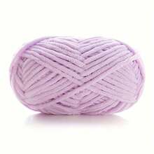 Soft And Comfortable Chenille Yarn For Hand Knitting And Crochet - 50g, 3543.3 Inch Rolls, Available In Multiple Colors - Suitable For Scarves, Shoes, Dolls - 11 淺紫色 - 查看 1