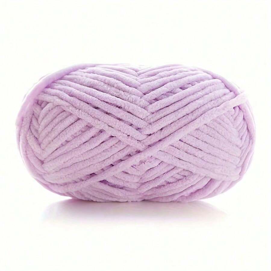 Soft And Comfortable Chenille Yarn For Hand Knitting And Crochet - 50g, 3543.3 Inch Rolls, Available In Multiple Colors - Suitable For Scarves, Shoes, Dolls - 11 淺紫色 - 查看 1