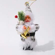 Adorno navideño de Papá Noel de 18 cm con regalos, colgante para árbol de Navidad, peluche de tela, decoración navideña, adornos navideños, Papá Noel, decoración colgante, alegría navideña, decoración festiva, multicolor, plástico, espíritu navideño - Multicolor - Ver 3